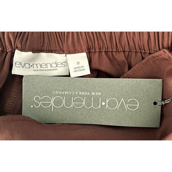 NWT New York & Co Eva Mendes Faux Wrap Wide Leg Brown Pants Small - Picture 6 of 8